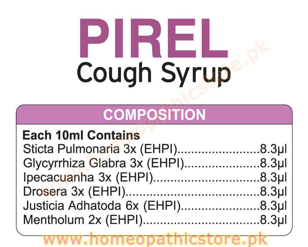 Pirel cough syrup Composition